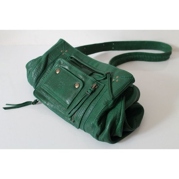 Jerome Dreyfuss Green Genuine Leather Shoulder Bag Rare - Picture 5 of 13